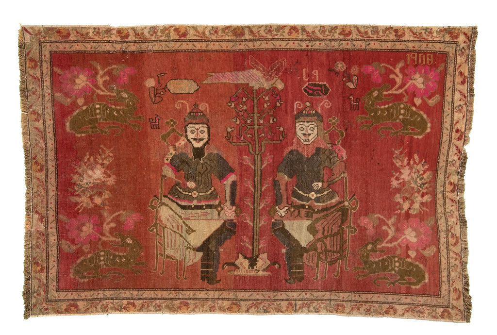 Pictural Karabakh Hand-Made Wool Rug - Tabak Rugs