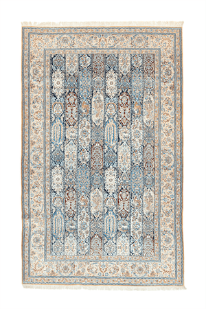 Persian Striped Nain Hand-Made Wool, Silk Rug - Tabak Rugs