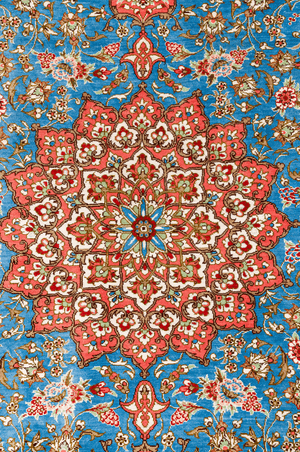 Persian Kum Bahbai Hand-Made Silk Rug - Tabak Rugs