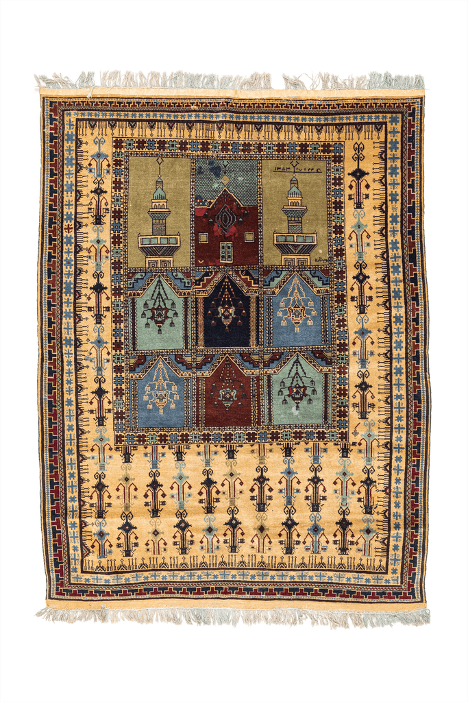 Azerbaijani Prayer Hand-Made Wool Rug - Tabak Rugs