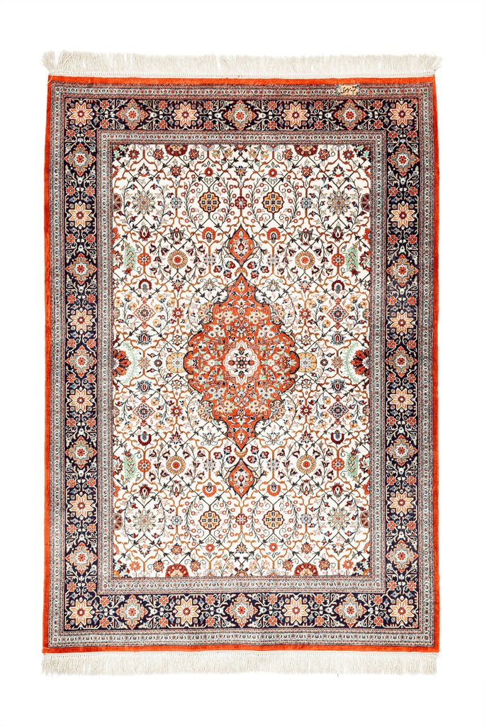 Persian Qum, Luxury Wool and  Silk Rug - Tabak Rugs