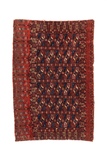 Turkmeni Bukhara Salor Hand-Made Qool and Silk Rug - Tabak Rugs